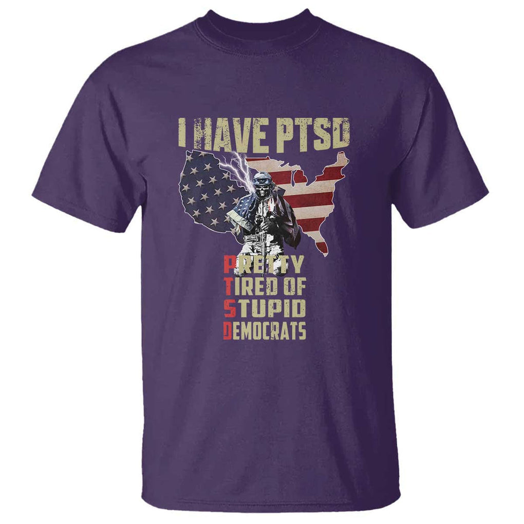 I Have PTSD T Shirt Patriotic Gift for U.S. Dad or Grandpa - Perfect for Veterans & Patriots TS01 Purple Print Your Wear