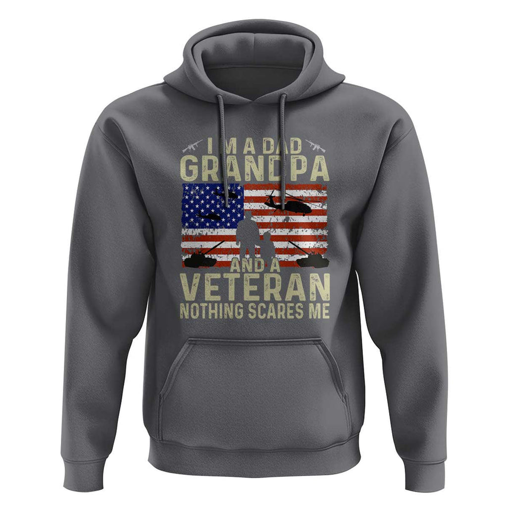 I'm a Dad, Grandpa, and Veteran - Vintage Patriotic Veterans Day Hoodie TS01 Charcoal Print Your Wear