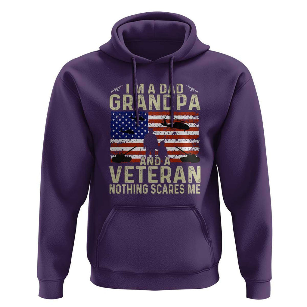 I'm a Dad, Grandpa, and Veteran - Vintage Patriotic Veterans Day Hoodie TS01 Purple Print Your Wear