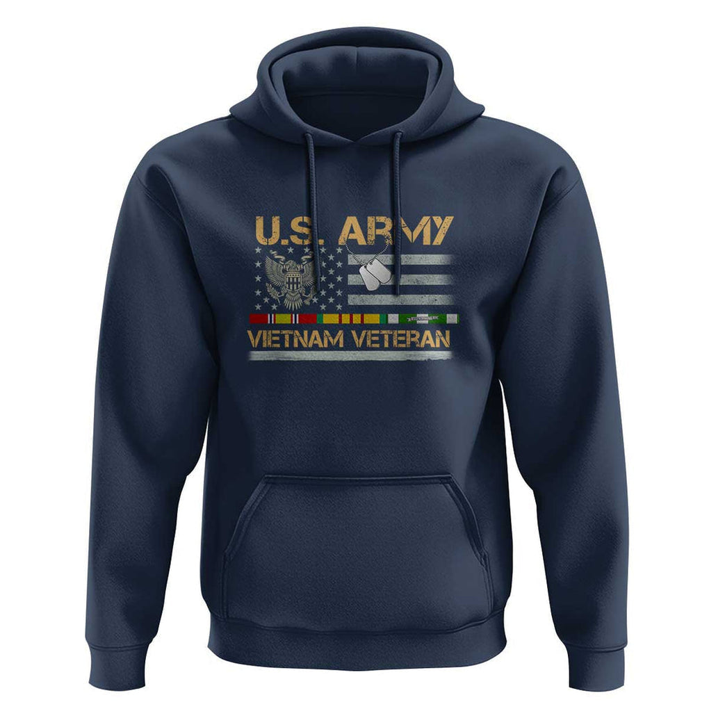 US Army Vietnam Veteran - Patriotic USA Flag Military Hoodie Vietnam War Veteran Tribute TS01 Navy Print Your Wear