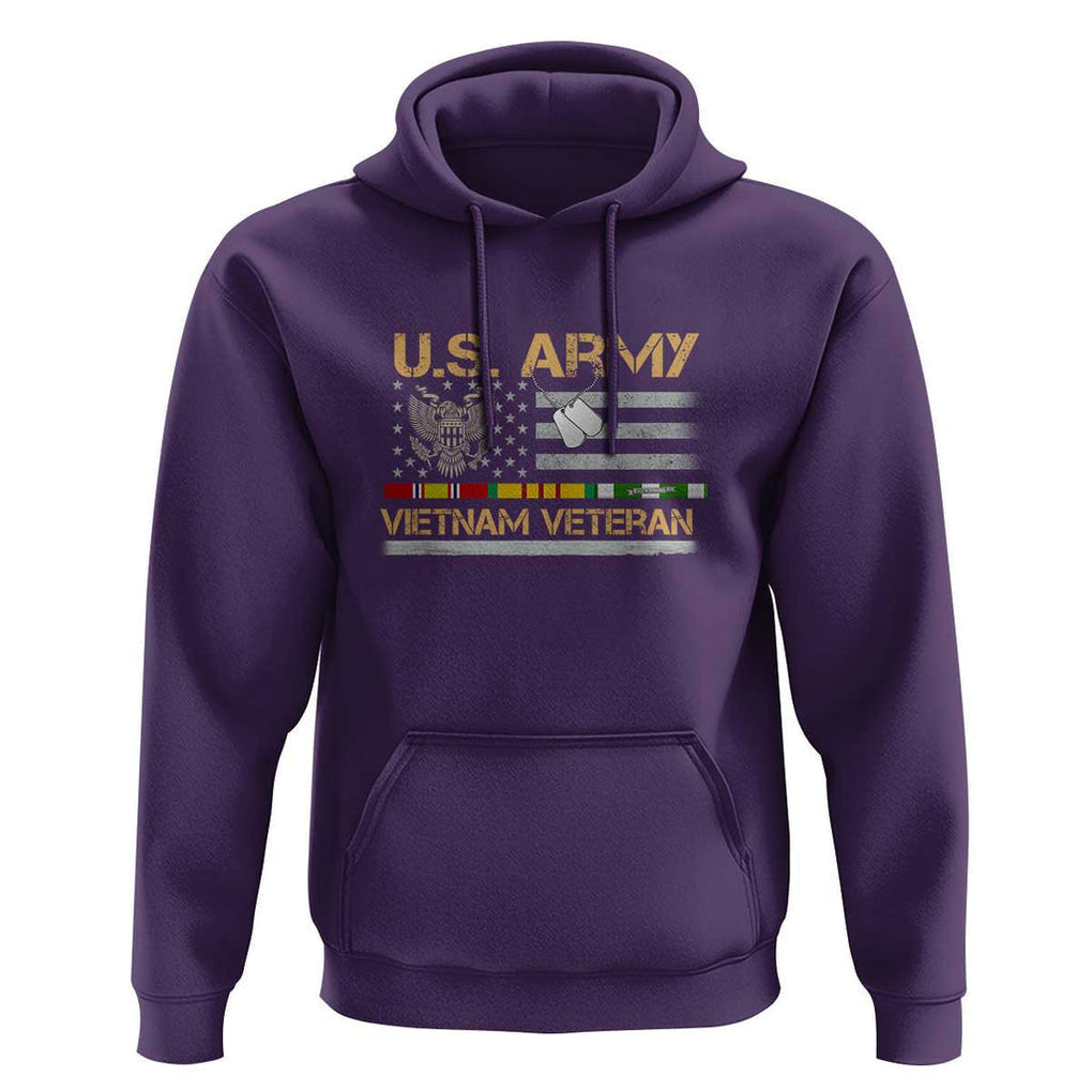 US Army Vietnam Veteran - Patriotic USA Flag Military Hoodie Vietnam War Veteran Tribute TS01 Purple Print Your Wear