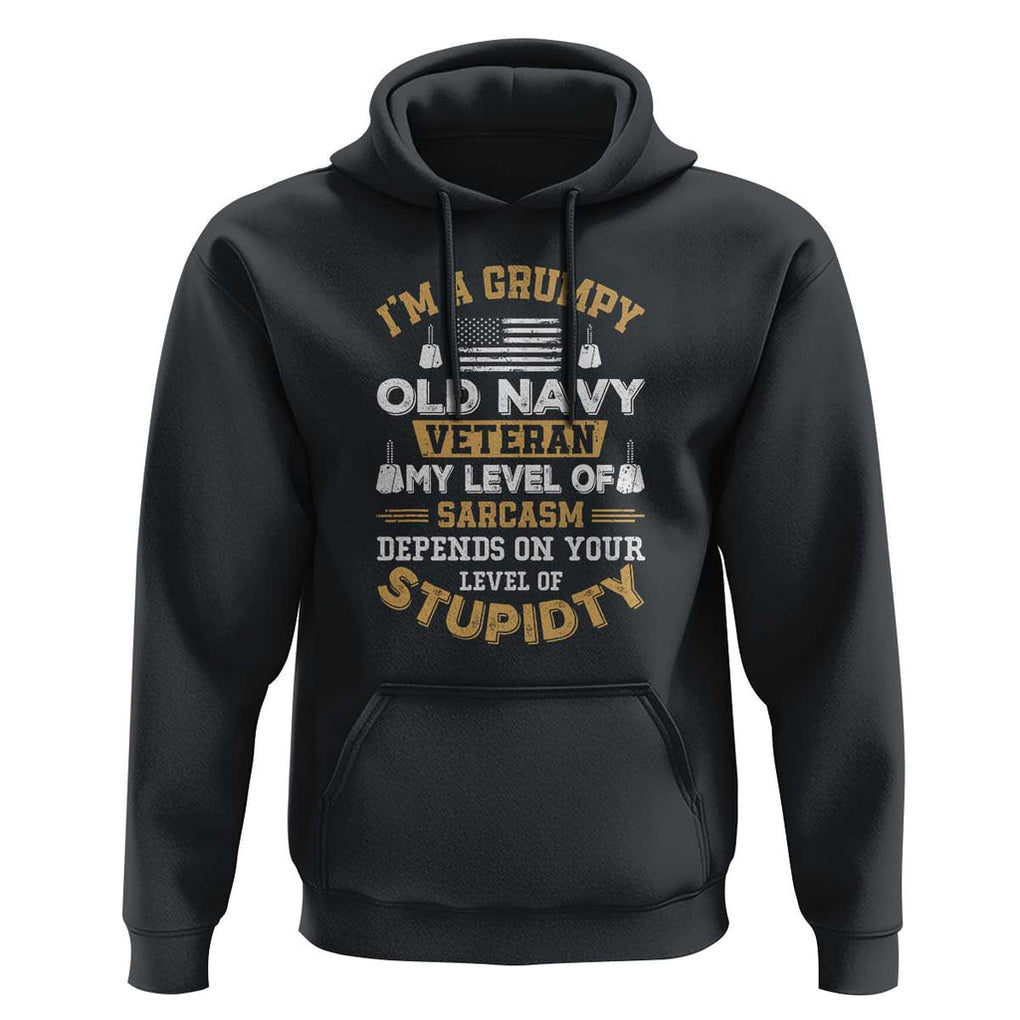 Grumpy Old Veteran Hoodie Funny Patriotic Military USA Veteran TS01 Black Print Your Wear