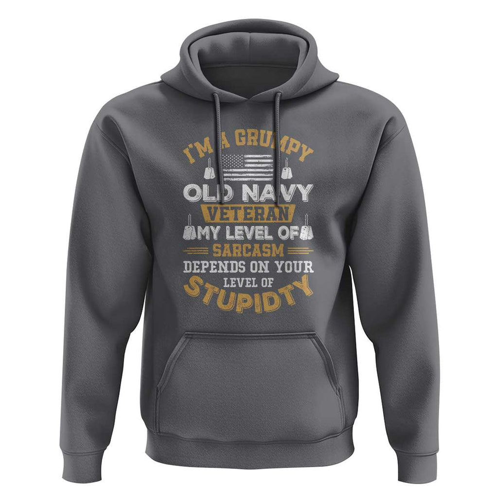 Grumpy Old Veteran Hoodie Funny Patriotic Military USA Veteran TS01 Charcoal Print Your Wear