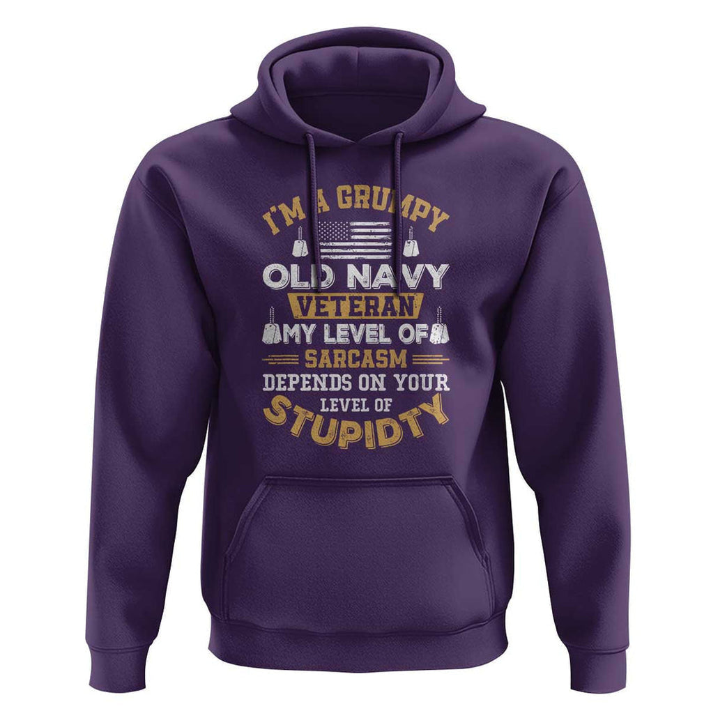 Grumpy Old Veteran Hoodie Funny Patriotic Military USA Veteran TS01 Purple Print Your Wear