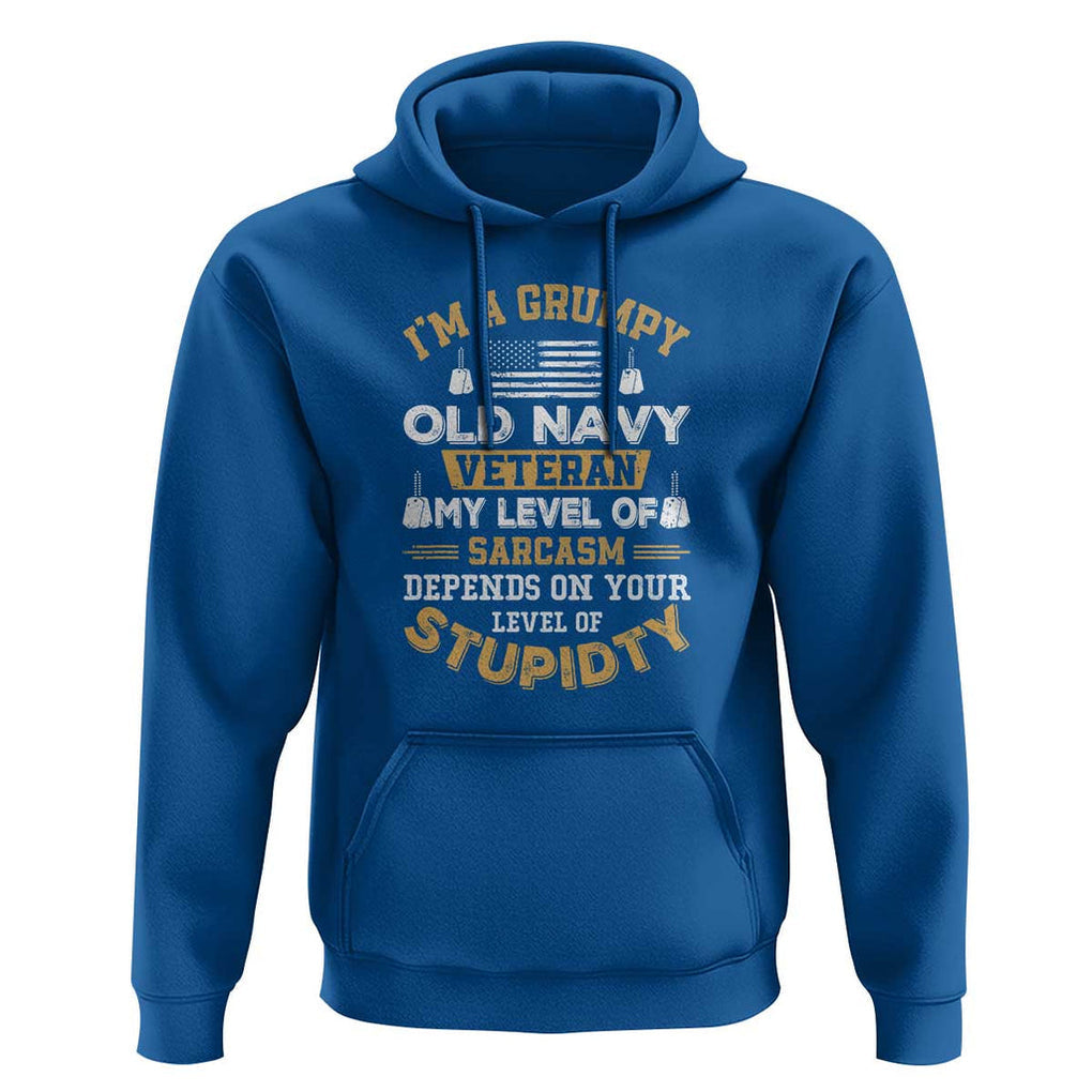 Grumpy Old Veteran Hoodie Funny Patriotic Military USA Veteran TS01 Royal Blue Print Your Wear