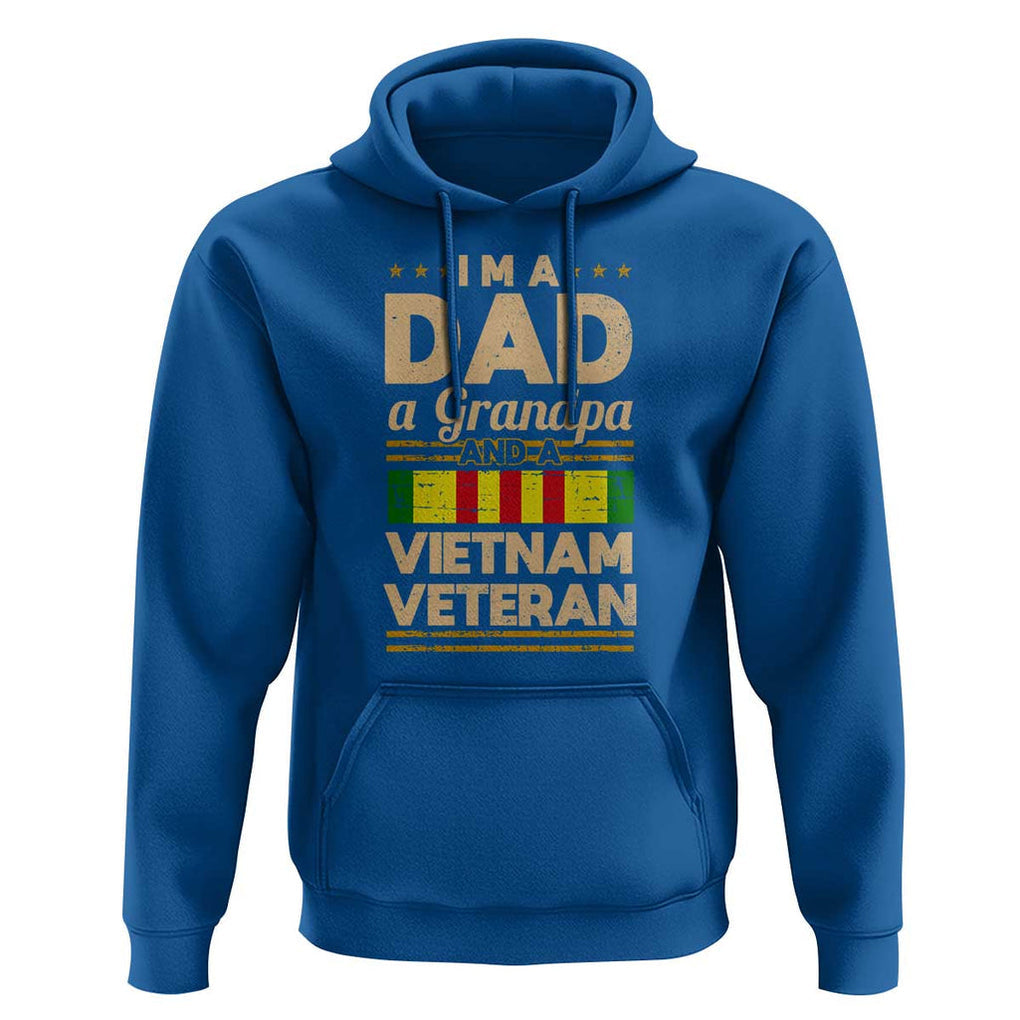 Dad Grandpa Vietnam Veteran Hoodie Vintage Men's Gift for Proud US Military Veterans TS01 Royal Blue Print Your Wear