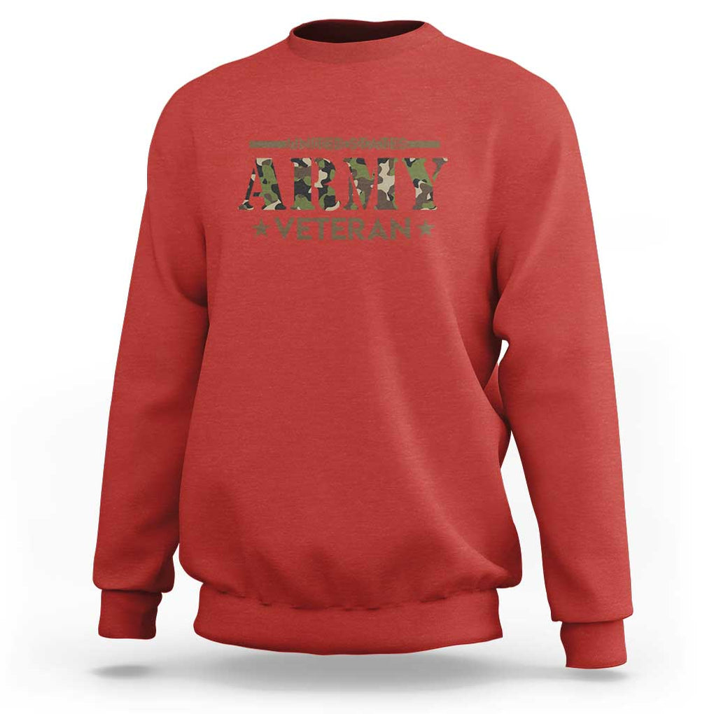 United States Army Veteran Sweatshirt Proud Military Veteran TS01 Red Print Your Wear