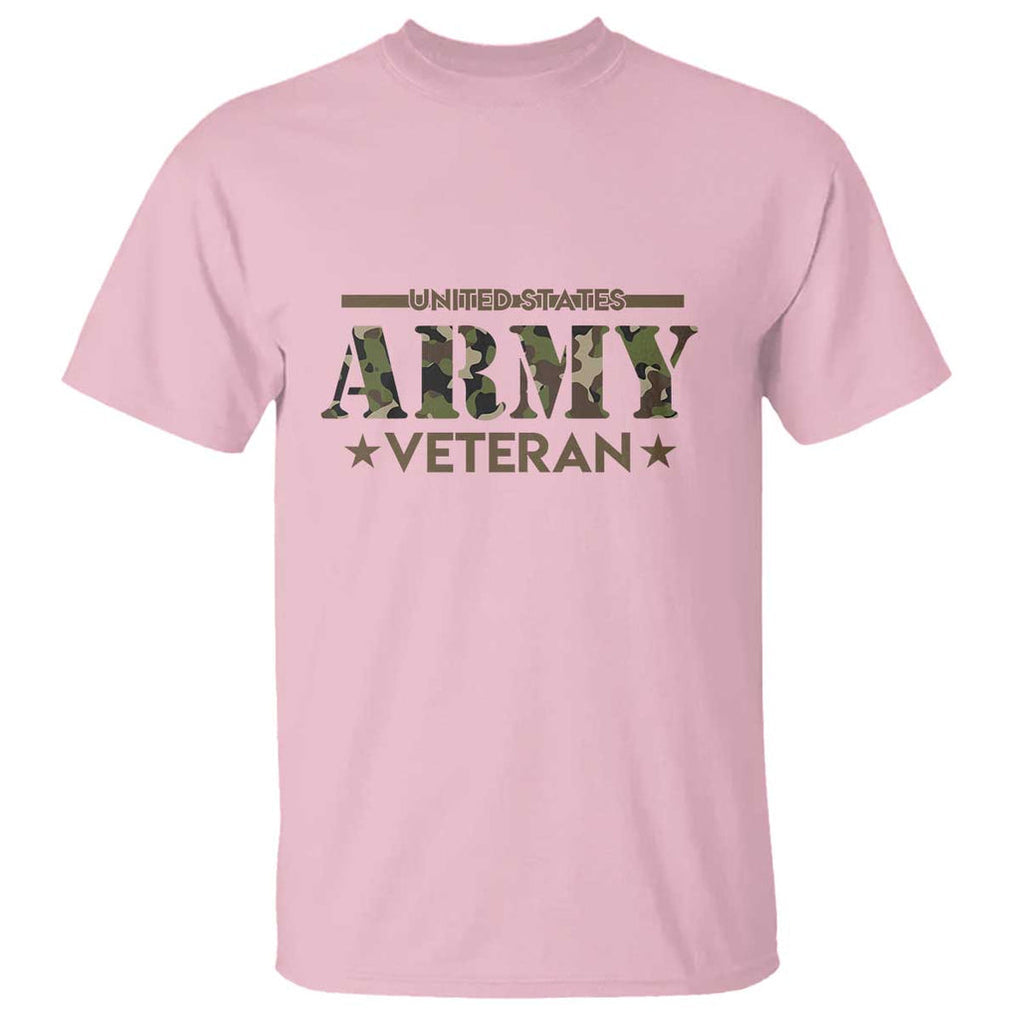 United States Army Veteran T Shirt Proud Military Veteran TS01 Light Pink Print Your Wear