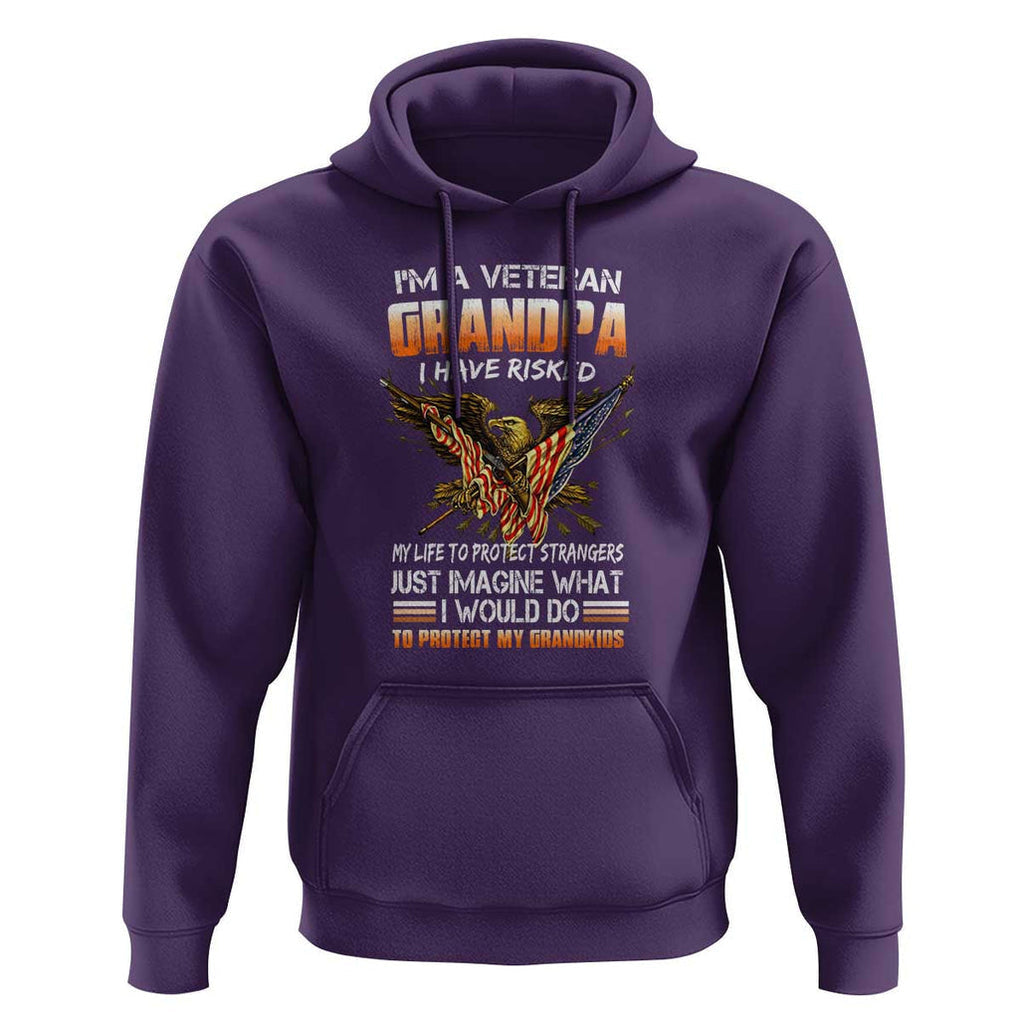 Veteran Grandpa Hoodie Proud Military Grandpa - Father's Day Gift for Veterans TS01 Purple Print Your Wear