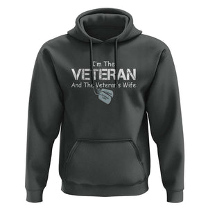 I'm the Veteran and the Veteran's Wife Hoodie - Proud Military Wife - Women's Veteran TS01 Dark Heather Print Your Wear