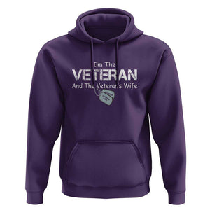 I'm the Veteran and the Veteran's Wife Hoodie - Proud Military Wife - Women's Veteran TS01 Purple Print Your Wear