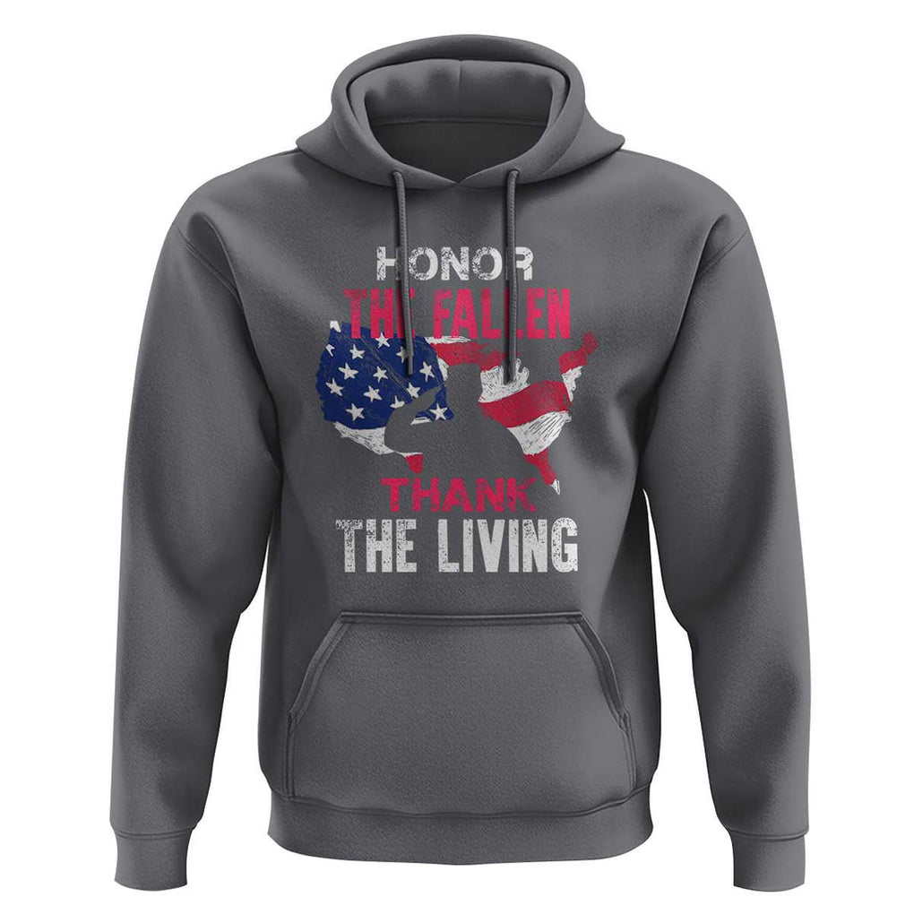 Patriotic Memorial Hoodie Honor the Fallen - Veteran Themed Military Support TS01 Charcoal Print Your Wear