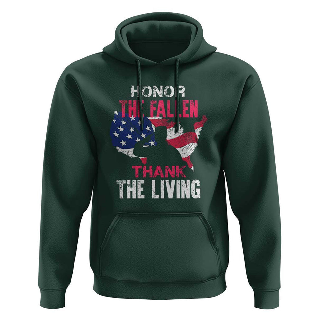 Patriotic Memorial Hoodie Honor the Fallen - Veteran Themed Military Support TS01 Dark Forest Green Print Your Wear