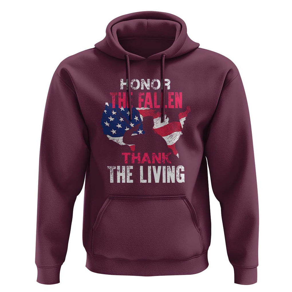 Patriotic Memorial Hoodie Honor the Fallen - Veteran Themed Military Support TS01 Maroon Print Your Wear
