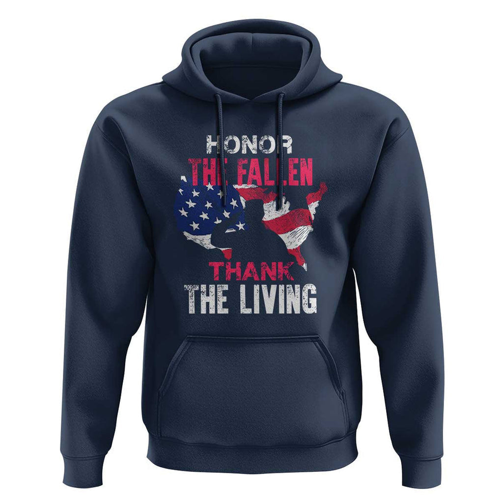 Patriotic Memorial Hoodie Honor the Fallen - Veteran Themed Military Support TS01 Navy Print Your Wear