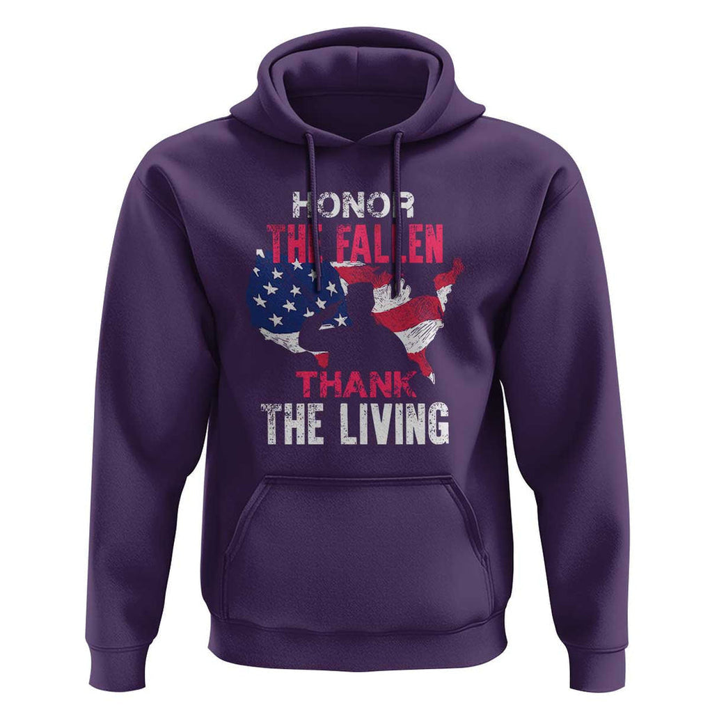 Patriotic Memorial Hoodie Honor the Fallen - Veteran Themed Military Support TS01 Purple Print Your Wear