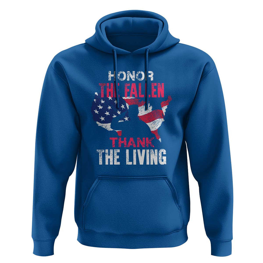 Patriotic Memorial Hoodie Honor the Fallen - Veteran Themed Military Support TS01 Royal Blue Print Your Wear