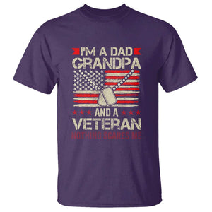 I'm a Dad, Grandpa, and Veteran T Shirt Nothing Scares Me - Proud Military Father's Day TS01 Purple Print Your Wear