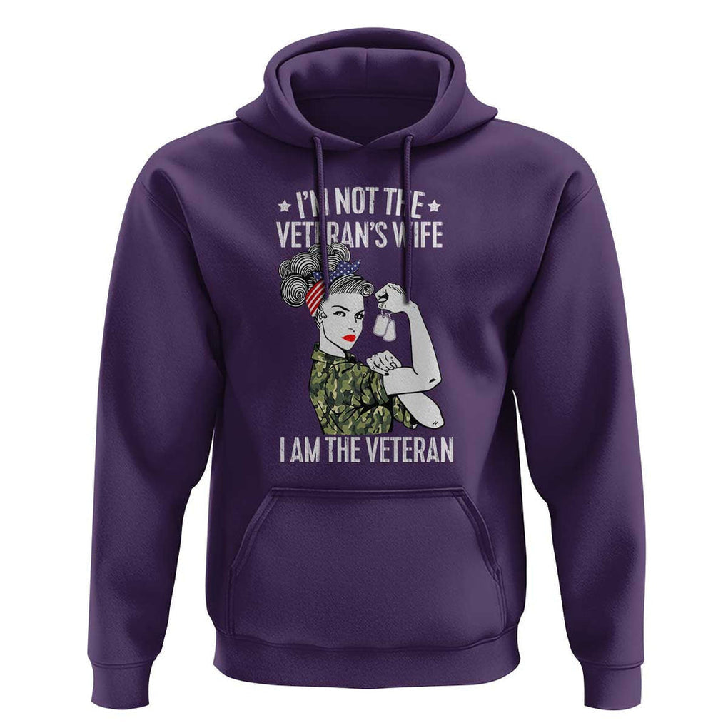 I'm Not the Veteran's Wife, I'm the Veteran Hoodie Patriotic Military Women TS01 Purple Print Your Wear
