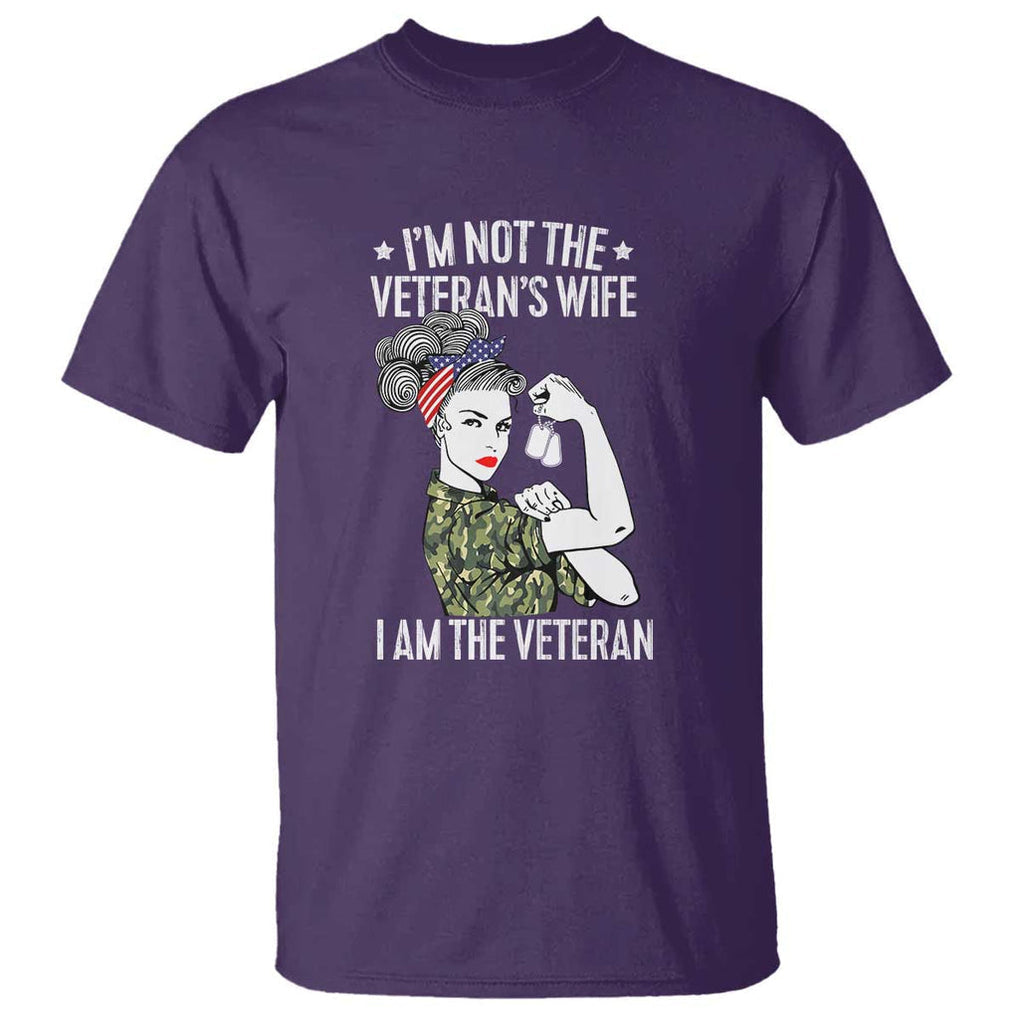 I'm Not the Veteran's Wife, I'm the Veteran T Shirt Patriotic Military Women TS01 Purple Print Your Wear