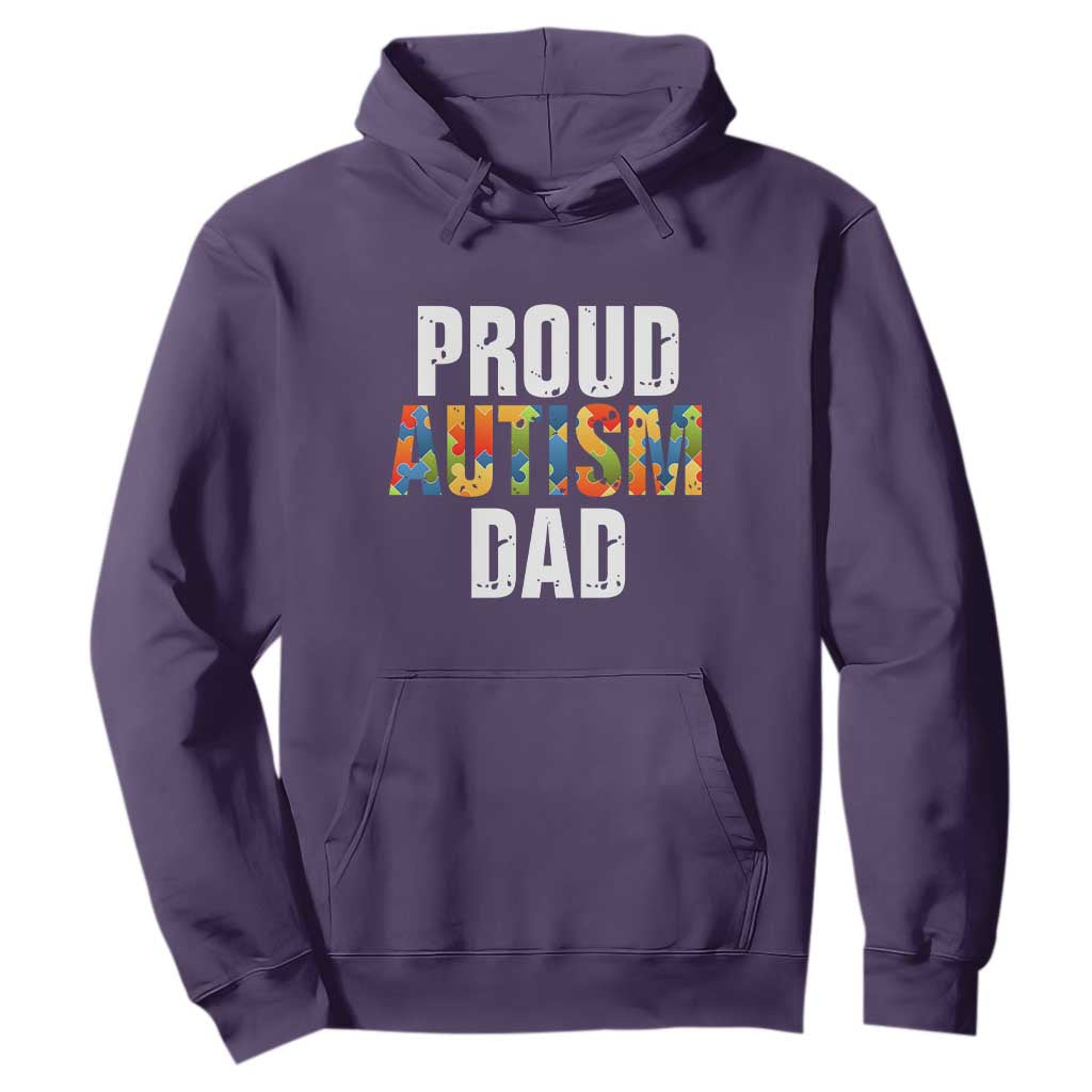 Proud Autism Dad Hoodie Accept Understand Love Support Jigsaw Puzzle TS01 Purple Printyourwear