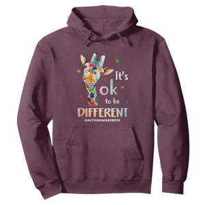 Giraffe Autism Hoodie It's Ok To Be Different Jigsaw Puzzle TS01 Maroon Printyourwear
