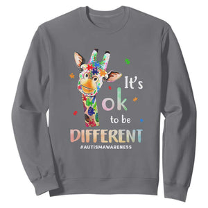 Giraffe Autism Sweatshirt It's Ok To Be Different Jigsaw Puzzle TS01 Charcoal Printyourwear