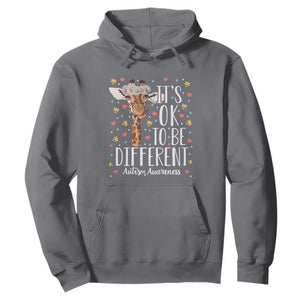 Giraffe Autism Hoodie Its Ok To Be Different Cute Floral TS01 Charcoal Printyourwear