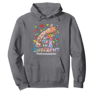 Giraffe Autism Hoodie It's Ok To Be Different Cute Mom And Baby TS01 Charcoal Printyourwear