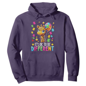Autism Month Hoodie It's Ok To Be Different Cute Jigsaw Puzzle Balloon TS01 Purple Printyourwear