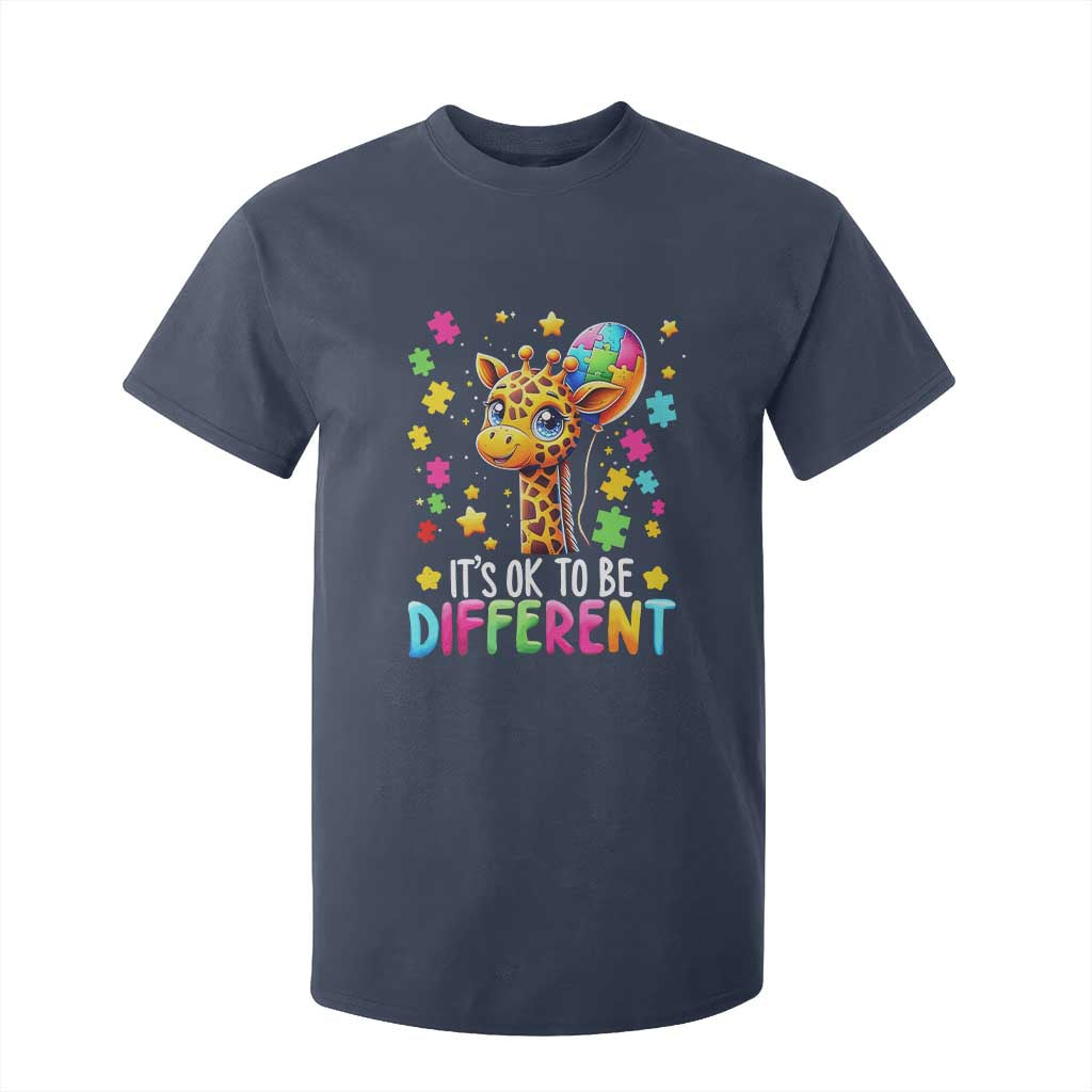 Autism Month T Shirt For Kid It's Ok To Be Different Cute Jigsaw Puzzle Balloon TS01 Navy Printyourwear