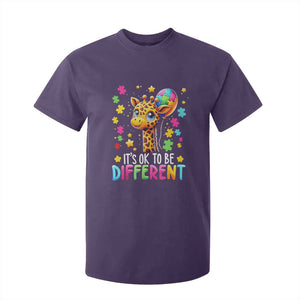 Autism Month T Shirt For Kid It's Ok To Be Different Cute Jigsaw Puzzle Balloon TS01 Purple Printyourwear