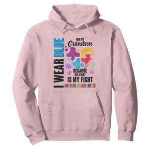 Autism Grandparents Hoodie I Wear Blue For My Grandson Because His Fight is My Fight TS01 Light Pink Printyourwear