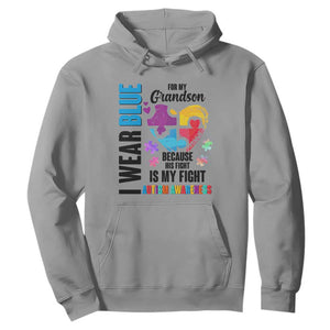 Autism Grandparents Hoodie I Wear Blue For My Grandson Because His Fight is My Fight TS01 Sport Gray Printyourwear