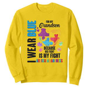 Autism Grandparents Sweatshirt I Wear Blue For My Grandson Because His Fight is My Fight TS01 Daisy Printyourwear