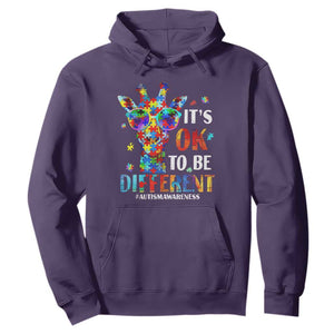 Cool Giraffe Autism Hoodie It's Ok To Be Different Jigsaw Puzzle TS01 Purple Printyourwear