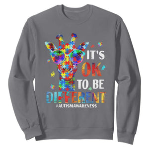 Cool Giraffe Autism Sweatshirt It's Ok To Be Different Jigsaw Puzzle TS01 Charcoal Printyourwear
