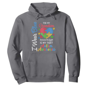 Autism Grandparents Hoodie I Wear Blue For My Grandson Because His Fight is My Fight Grandma Grandpa TS01 Charcoal Printyourwear