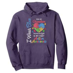 Autism Grandparents Hoodie I Wear Blue For My Grandson Because His Fight is My Fight Grandma Grandpa TS01 Purple Printyourwear