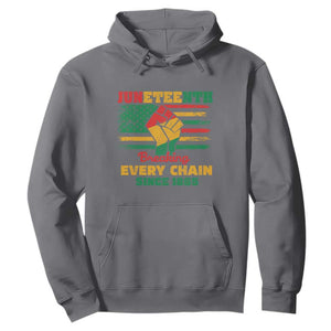 Juneteenth Hoodie Breaking Every Chain Since 1865 TS01 Charcoal Printyourwear