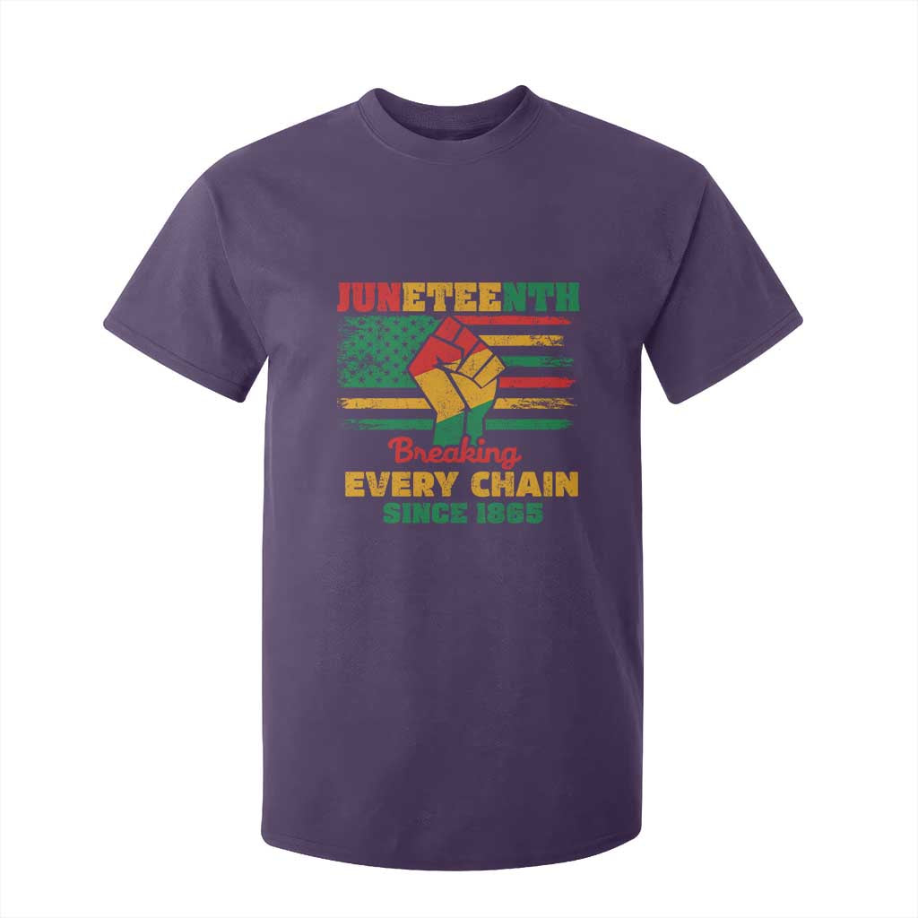 Juneteenth T Shirt For Kid Breaking Every Chain Since 1865 American Flag TS01 Purple Print Your Wear