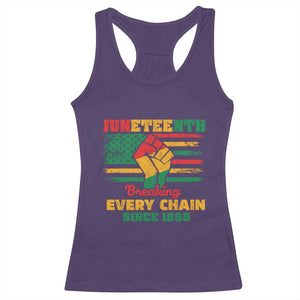 Juneteenth Racerback Tank Top Breaking Every Chain Since 1865 American Flag TS01 Purple Print Your Wear