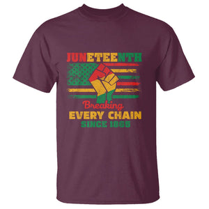 Juneteenth T Shirt Breaking Every Chain Since 1865 TS01 Maroon Printyourwear