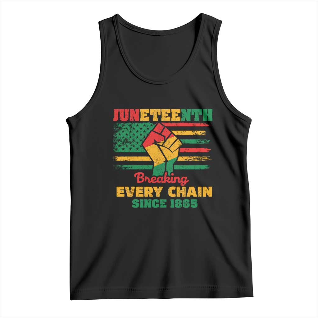 Juneteenth Tank Top Breaking Every Chain Since 1865 American Flag TS01 Black Print Your Wear