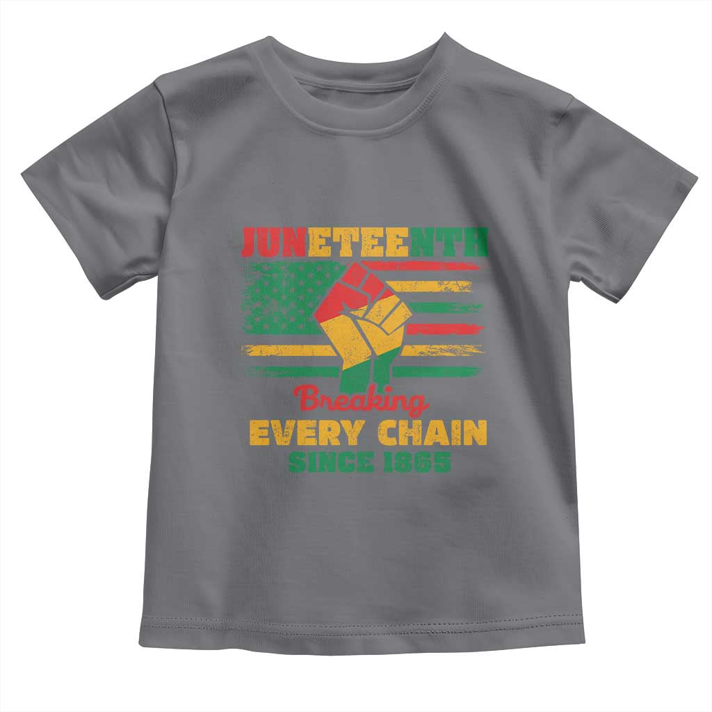 Juneteenth Toddler T Shirt Breaking Every Chain Since 1865 American Flag TS01 Charcoal Print Your Wear