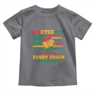 Juneteenth Toddler T Shirt Breaking Every Chain Since 1865 American Flag TS01 Charcoal Print Your Wear