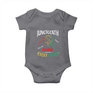Juneteenth 1865 Baby Onesie Breaking Every Chain Freeish Black Freedom TS01 Charcoal Print Your Wear