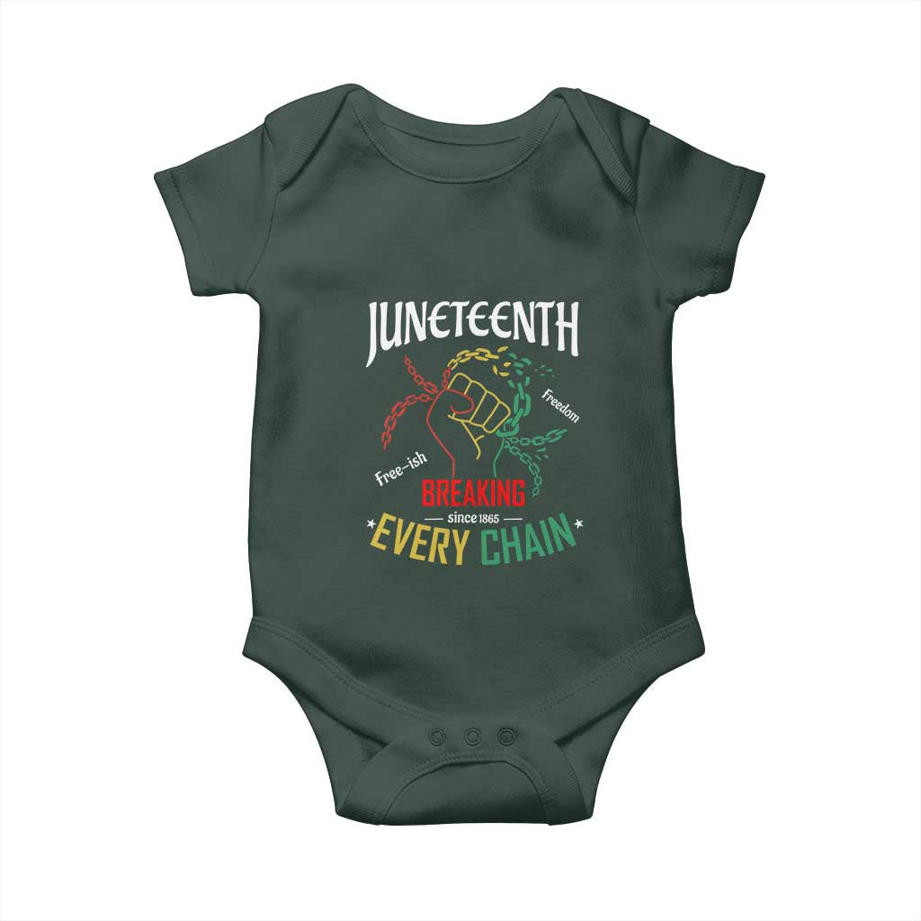 Juneteenth 1865 Baby Onesie Breaking Every Chain Freeish Black Freedom TS01 Print Your Wear