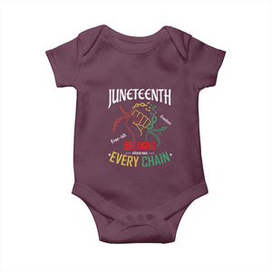 Juneteenth 1865 Baby Onesie Breaking Every Chain Freeish Black Freedom TS01 Maroon Print Your Wear