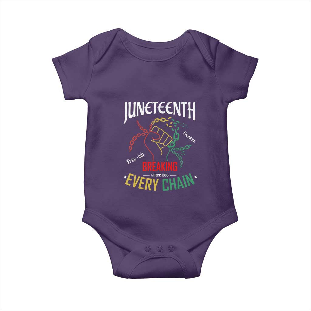 Juneteenth 1865 Baby Onesie Breaking Every Chain Freeish Black Freedom TS01 Purple Print Your Wear